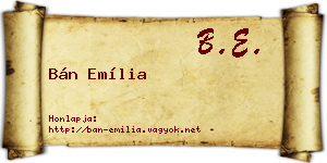 Bán Emília névjegykártya
